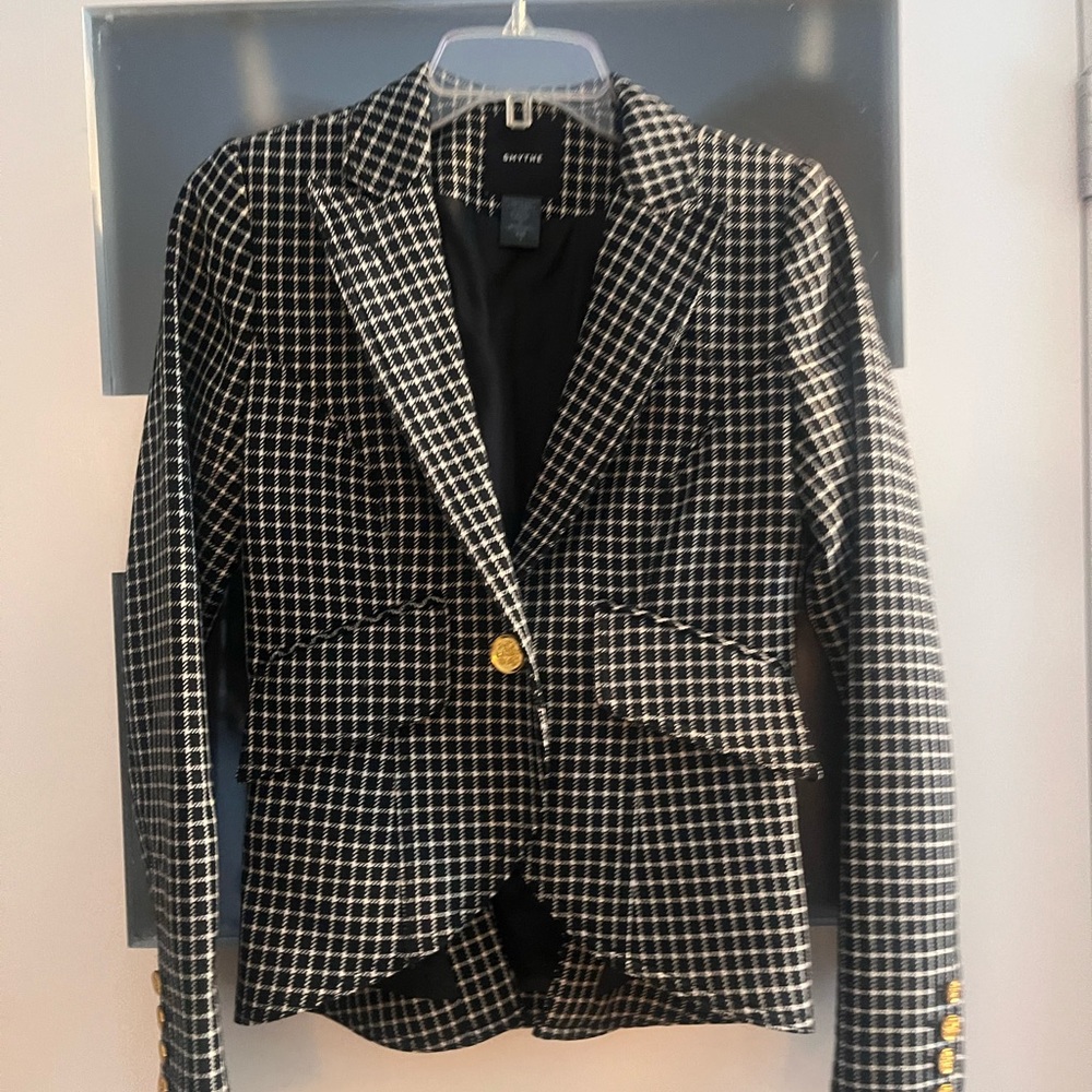 Smythe Black and White Checkered Blazer